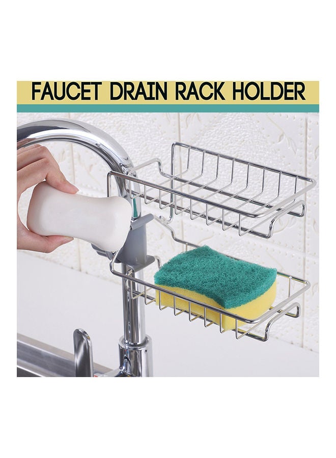 أميرتير حامل لإسفنجة تنظيف صنبور المطبخ مصنوع من الستانلس ستيل فضي 300جرام - Image 5