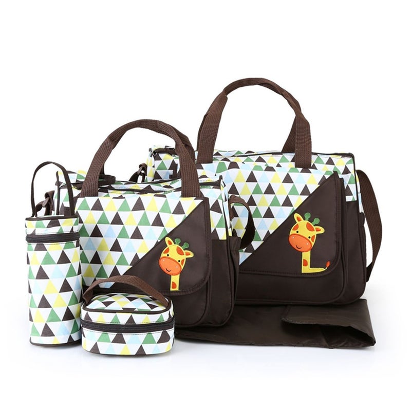 4-Piece Elephant Pattern High Capacity Diaper Bags Set - Image 1