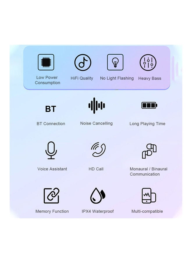 سماعة أذن رياضية لاسلكية بتقنية A6S TWS تعمل بتقنية البلوتوث 5.0 أسود - Image 5