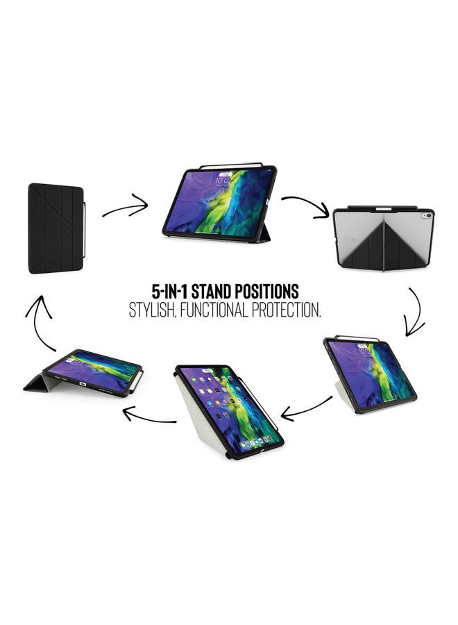 Pipetto 5 In 1 Stand Origami Pencil Case Cover Designed For iPad Air 4 Black - Image 3