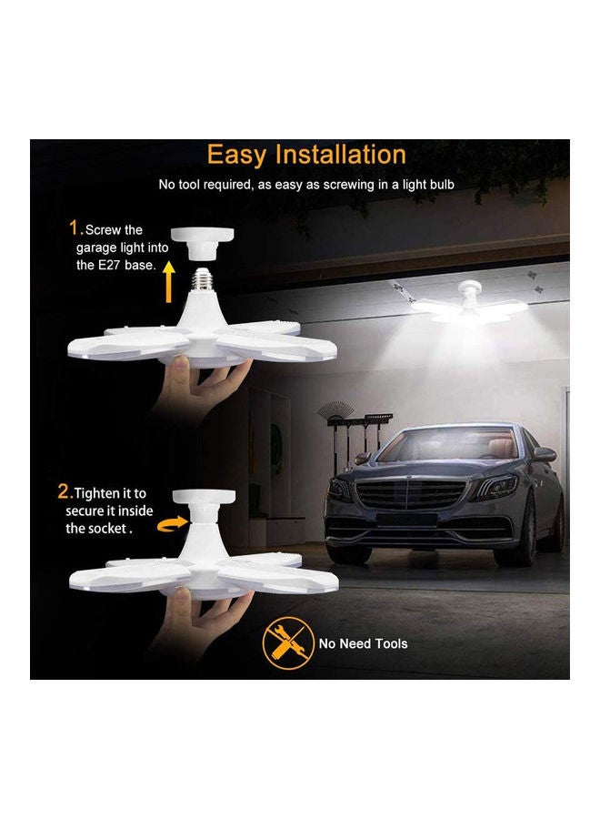 أميرتير مصابيح سقف بضوء LED وبتصميم قابل للطي للمرآب أبيض 200جرام - Image 2