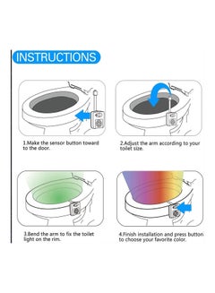 AMERTEER 16-Color LED UV Toilet Bowl Light Motion Sensor White 50grams  - Image 4