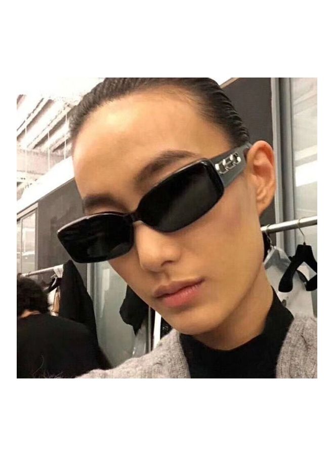 نظارة شمسية كلاسيكية بإطار مربع وعدسات عاكسة مسطحة - Image 1