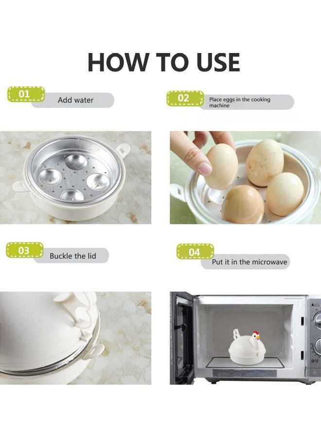 Microwave Oven Steamer Egg Boiler White 16x14x16cm  - Image 4