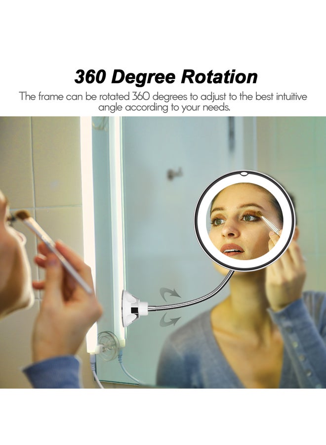 Generic - 10X Gooseneck Magnifying Mirror White/Silver 19x7.5x19cm - Image 1