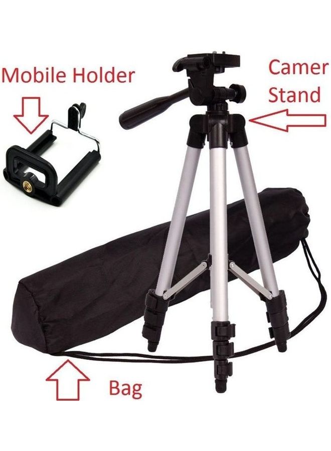 Flexible Aluminium Alloy Stand Tripod With Carry Bag For Digital Camera White/Black  - Image 2