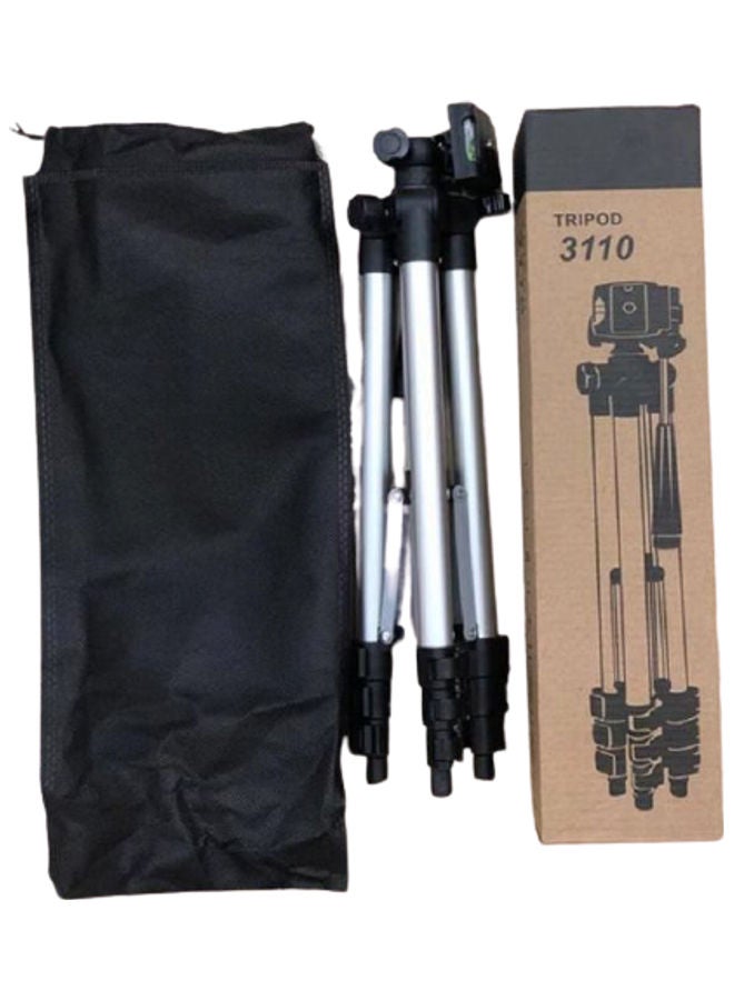 حامل كاميرا ثلاثي القوائم قابل للتعديل مصنوع من خليط معدني من الألومنيوم من 3 قطع أبيض/ أسود - Image 3