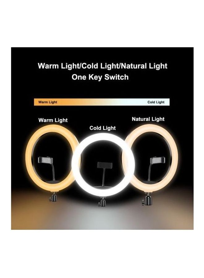 Stepless Dimming Ring Light With Phone Clip And Adjustable Tripod Stand Black - Image 2