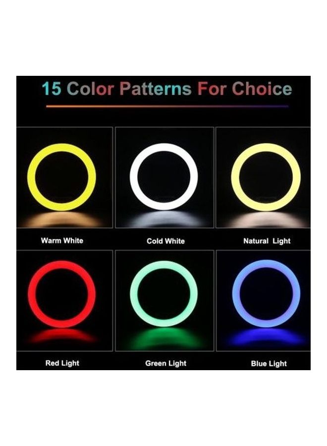 Stepless Dimming Ring Light With Phone Clip And Adjustable Tripod Stand Black - Image 3