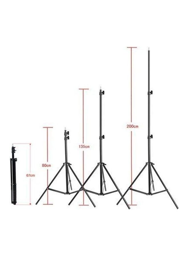 حلقة إضاءة سيلفي بإضاءة متعددة الألوان RGB مع حامل قابل للتعديل. أسود - Image 2