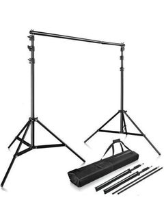 Adjustable Background Crossbar Support Stand Kit With 4 Clamps 3x3meter Black/Red