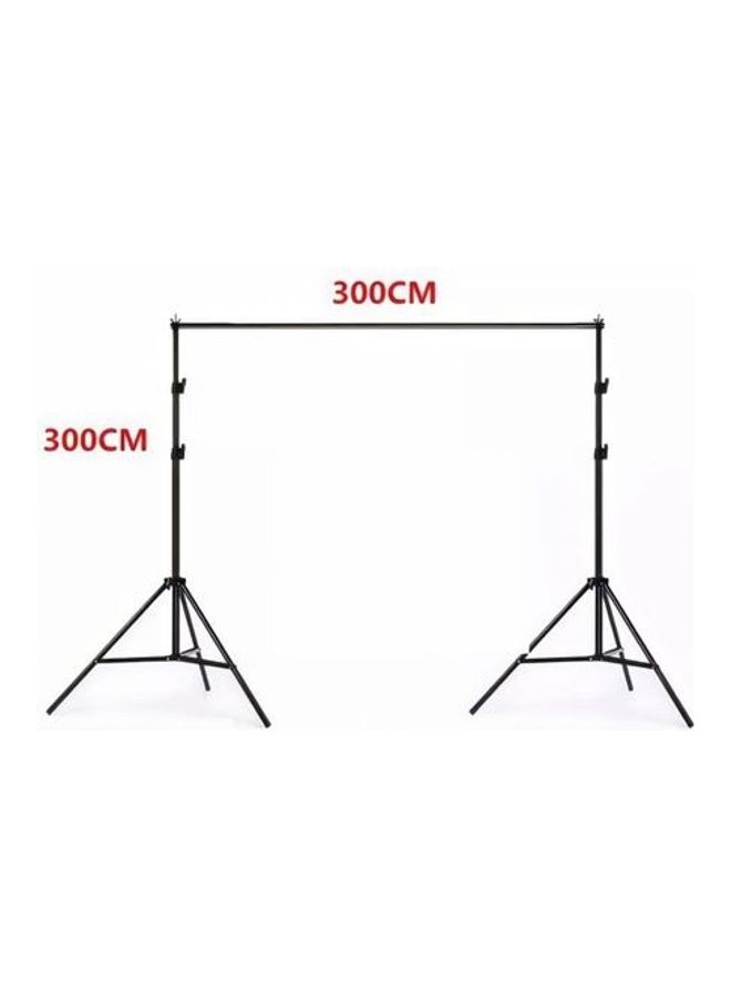 Generic - Adjustable Background Crossbar Support Stand Kit With 4 Clamps 3x3meter Black/Red - Image 1