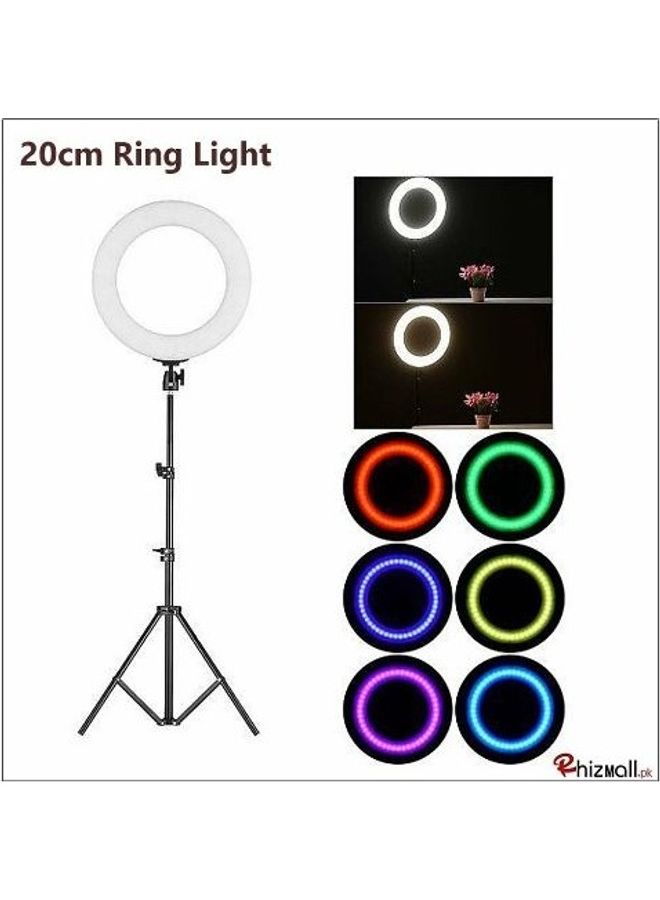 RGB Selfie Colorful Ring Light With Tripod Black - Image 2