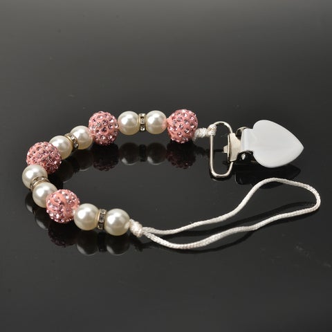 Imitation Pearl Colorful Ball Decor Safe Sweet Baby's Pacifier Chain