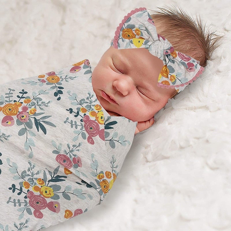 Generic Cocoon Anti Startle Cotton Hug Baby Wrapper Hat & Sleeping Bag  - Image 1