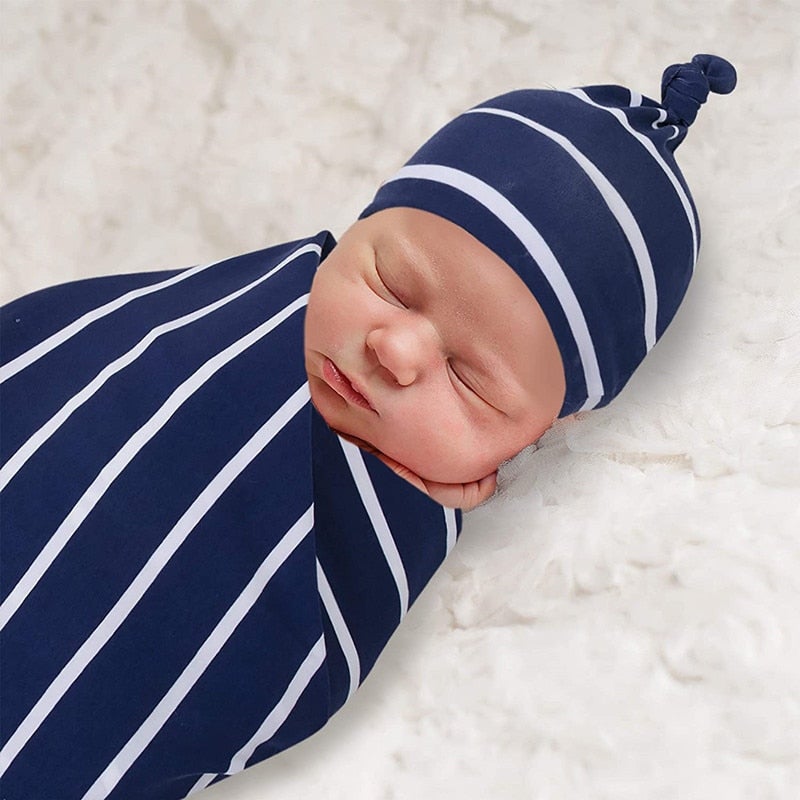 Generic Cocoon Anti Startle Cotton Hug Swaddling Sleeping Bag Suit With Baby Wrapper Hat  - Image 1