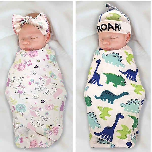 Generic Cocoon Anti Startle Cotton Hug Swaddling Sleeping Bag Suit With Baby Wrapper Hat  - Image 2