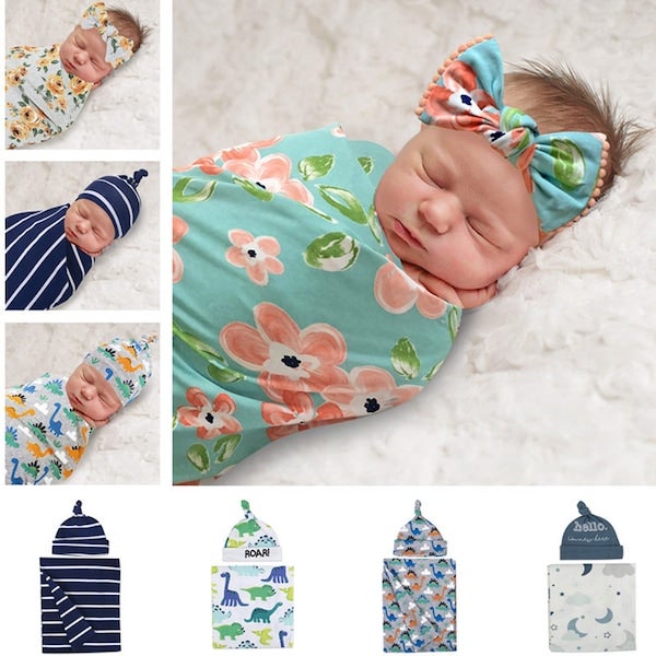 Generic Cocoon Anti Startle Cotton Hug Swaddling Sleeping Bag Suit With Baby Wrapper Hat  - Image 3