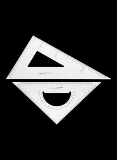 Deli 2-Piece Triangular Ruler Set Clear 