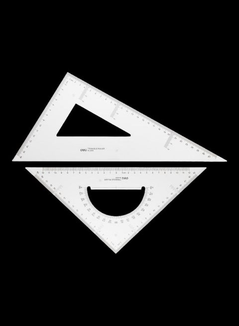 2-Piece Triangular Ruler Set Clear