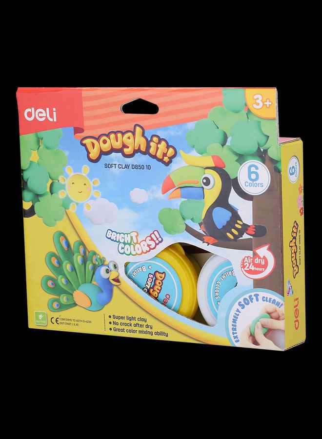 Deli 6-Color Dough It Play Dough Playset colour may vary