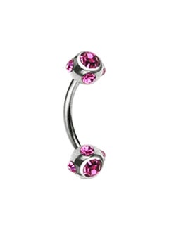 Crystal Studded Curved Belly Ring