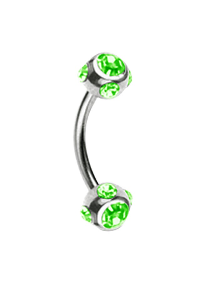 C-bo Crystal Studded Curved Belly Ring