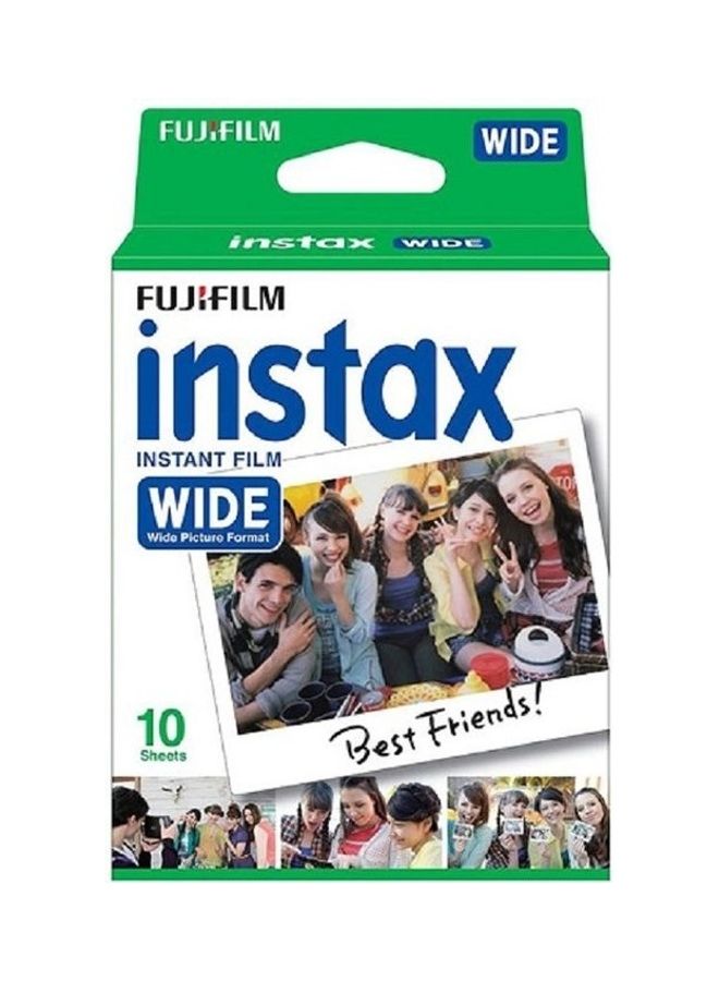 FUJIFILM 10-Piece Wide Sheet Instax Film White 