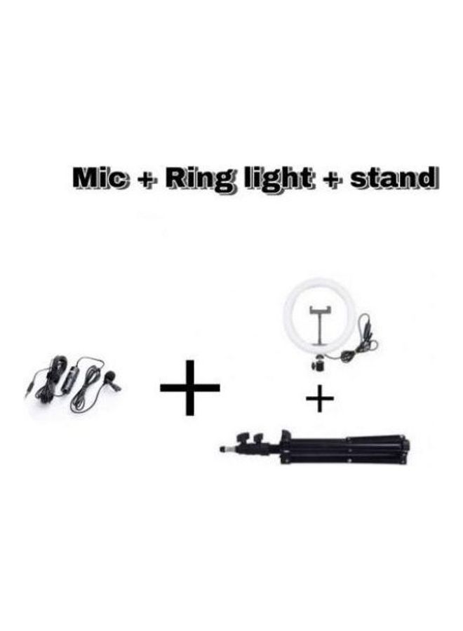 Ring Light With Tripod Stand And Boya Mic Black - Image 2