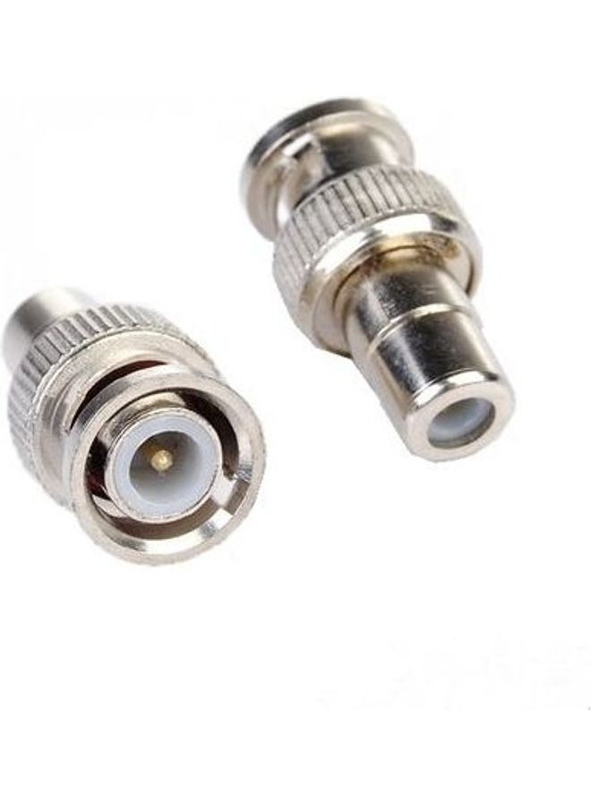 موصل كابل محوري من BNC إلى RCA أنثى لكاميرا CCTV. فضي