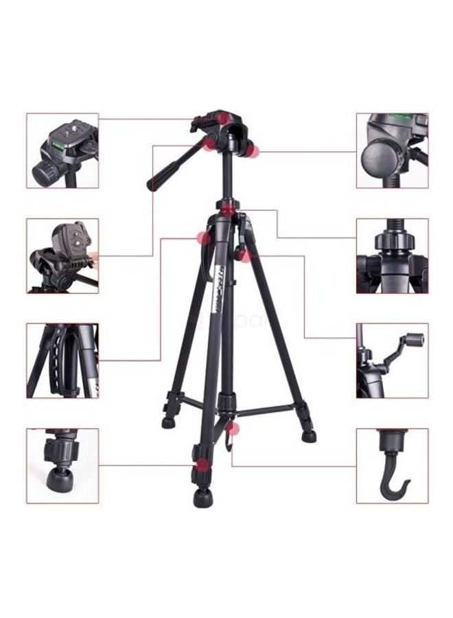 WEIFENG Professional Tripod With 2 Free Mobile Phone Clamps Black  - Image 3