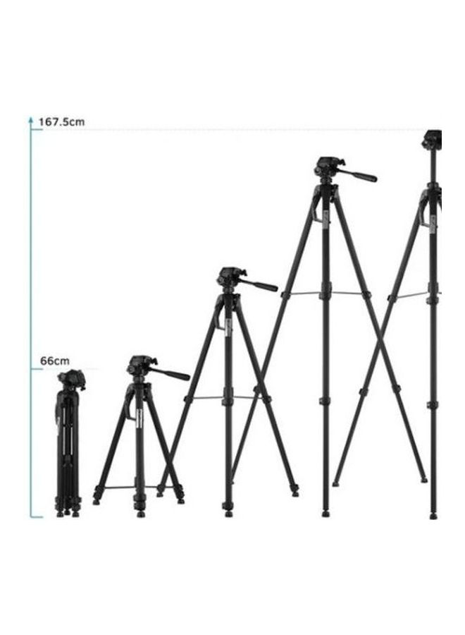 WEIFENG Professional Tripod With 2 Free Mobile Phone Clamps Black  - Image 2