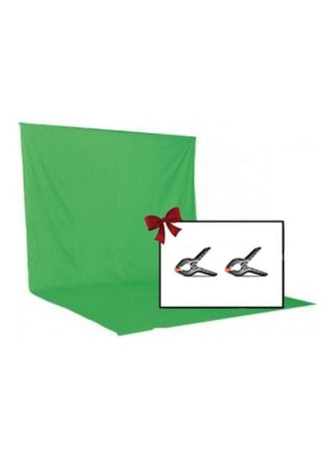 Screen Background Cloth Chroma With Free 2 Clamp Backdrop Green