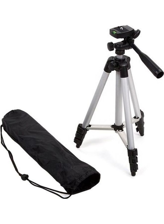 2-Piece Portable Aluminum Alloy Stand Tripod With Bag Silver/Black 