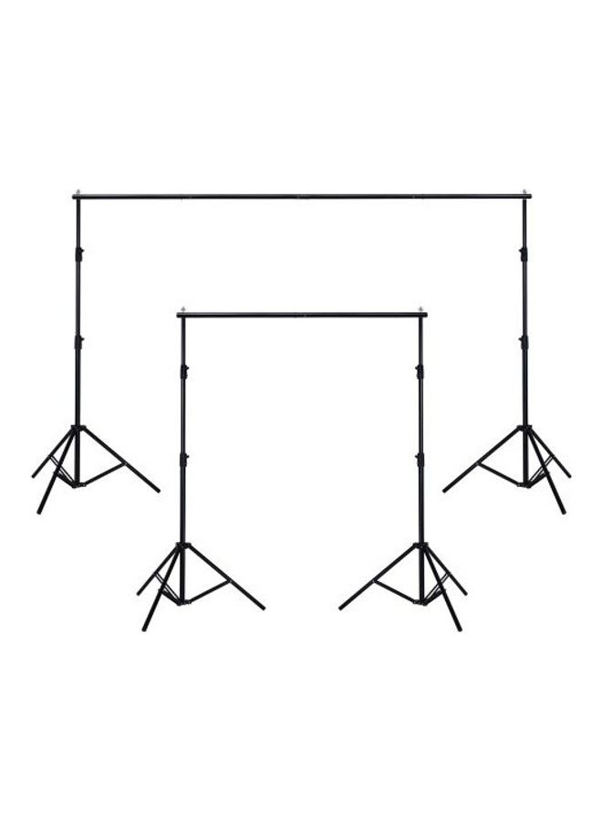 Generic - Adjustable Background Crossbar Support Stand Kit With 2 Clamps 3meter black - Image 1