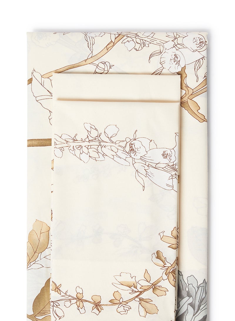 RISHAHOME 3-Piece 180 Thread Count Premium Collection Queen Size Bedsheet And Pillow Case Set Includes 1xFlat Bedsheet 240x254cm,2xPillow Cases Cotton Multicolour 50x75cm - Image 2