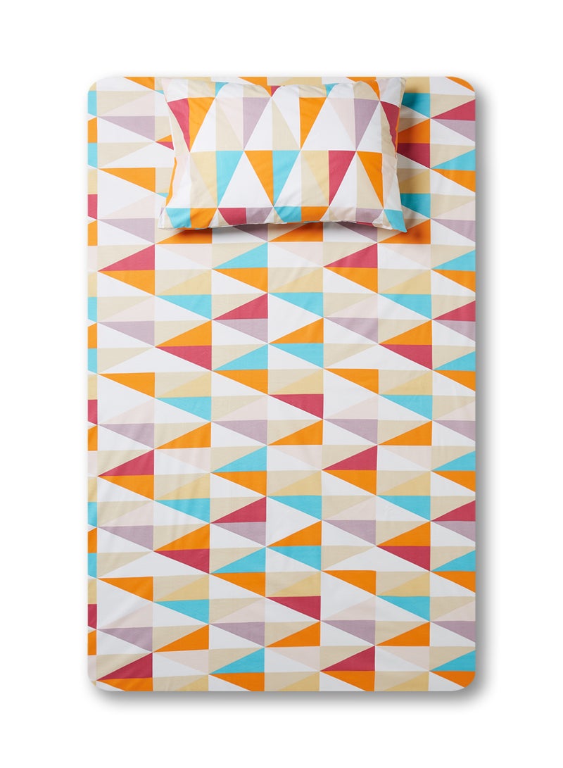 RISHAHOME 2-Piece Printed Bedsheet Set Single Size Premium Collection 180 TC Cotton Raw Sienna - Image 1