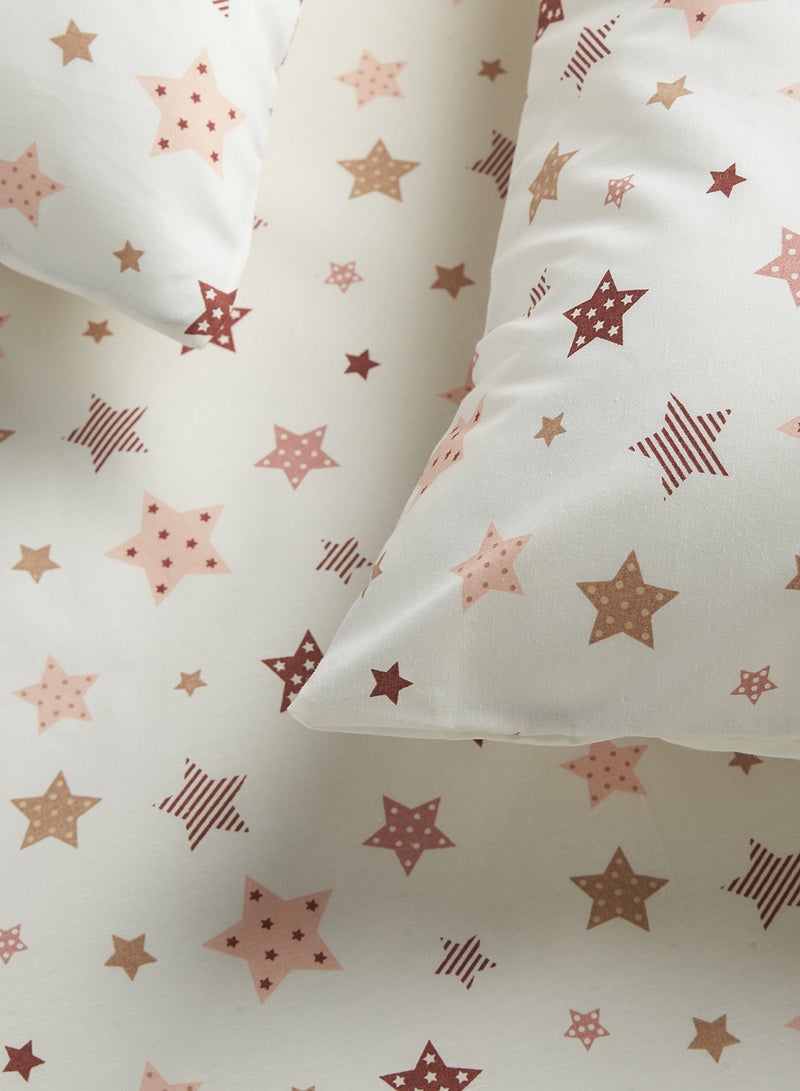 RISHAHOME 3-Piece Printed Bedsheet Set Queen Size Premium Collection 180 TC Cotton Star Spots - Image 4