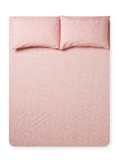 RISHAHOME 3-Piece Printed Bedsheet Set Queen Size Premium Collection 180 TC Cotton Rose Fog  - Image 1