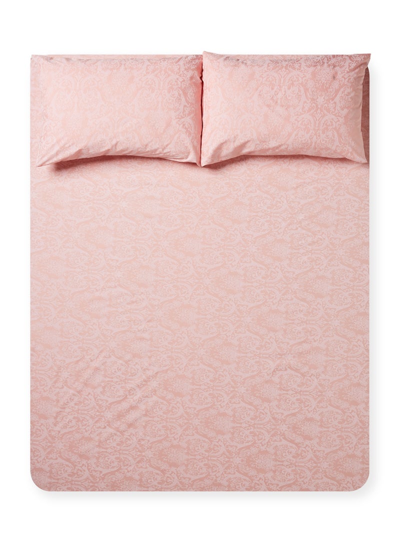RISHAHOME 3-Piece Printed Bedsheet Set Queen Size Premium Collection 180 TC Cotton Rose Fog  - Image 1