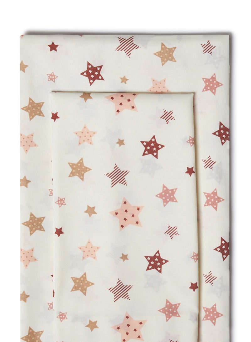 RISHAHOME 2-Piece Printed Bedsheet Set Single Size Premium Collection 180 TC Cotton Star Spots - Image 2