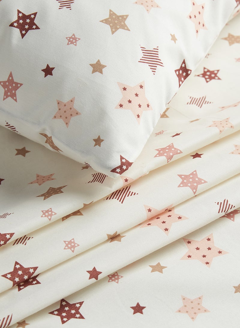 RISHAHOME 2-Piece Printed Bedsheet Set Single Size Premium Collection 180 TC Cotton Star Spots - Image 3