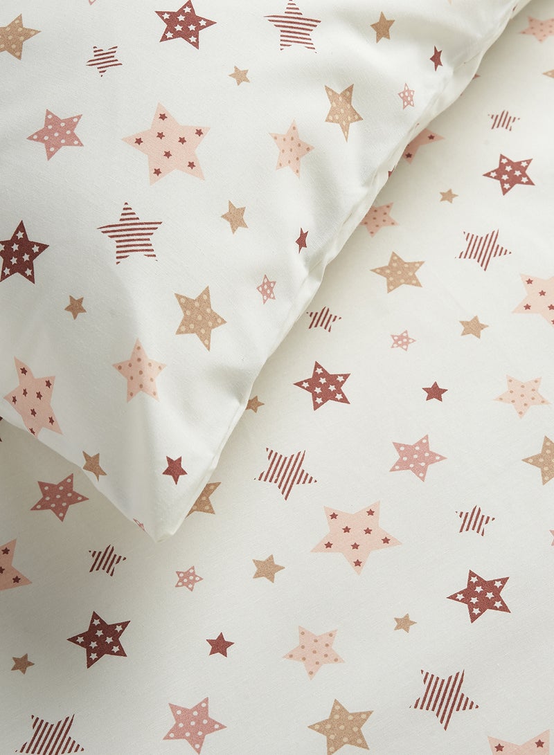 RISHAHOME 2-Piece Printed Bedsheet Set Single Size Premium Collection 180 TC Cotton Star Spots - Image 4