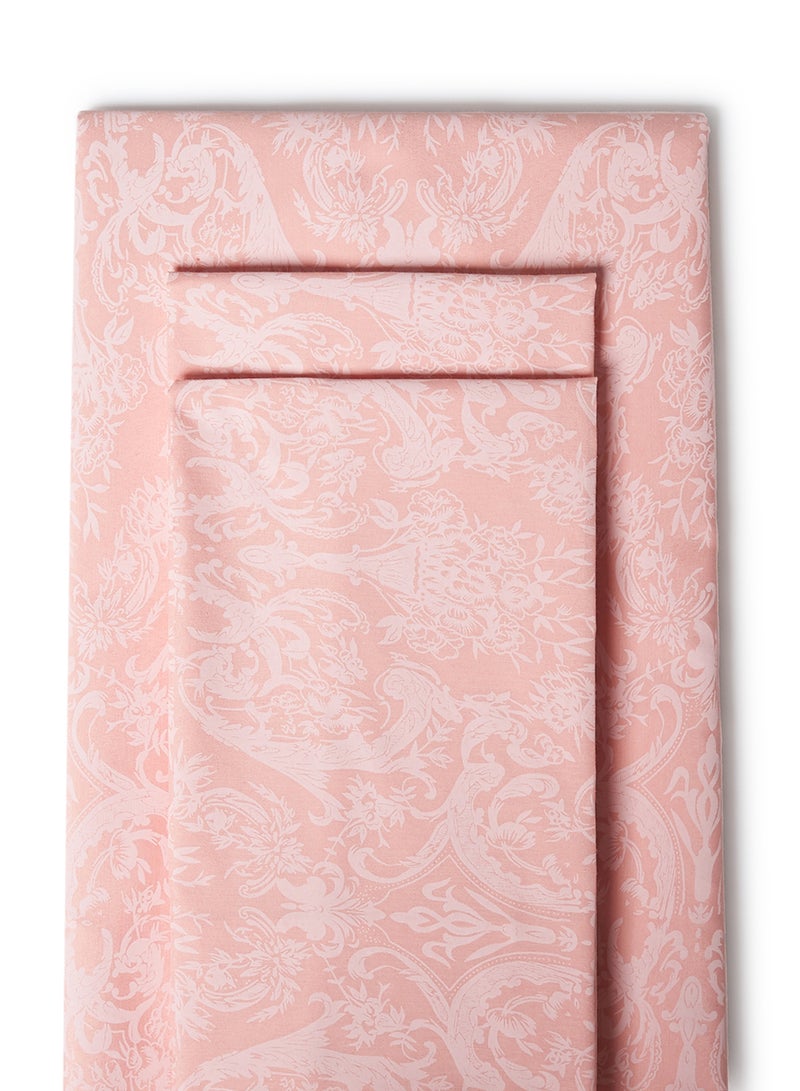 RISHAHOME 3-Piece Printed Bedsheet Set Queen Size Premium Collection 180 TC Cotton Rose Fog  - Image 2