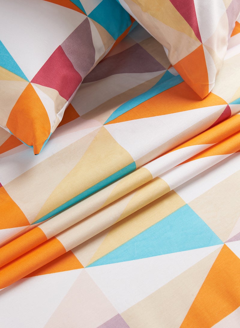 RISHAHOME 3-Piece 180 TC Premium Collection Queen Size Raw Sienna Flat Bedsheet And Pillow Case Set Includes 1x Bedsheet 240x254 cm, 2x Pillow Cases 50x75 cm Cotton Multicolour - Image 3