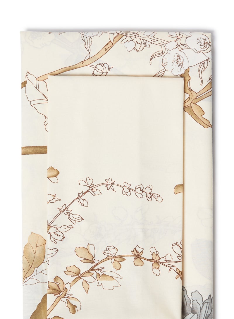 RISHAHOME 2-Piece 180 TC Premium Collection Single Size Printed Bedsheet And Pillow Case Set Includes 1xBedsheet 147x240 cm, 1xPillow Case Cotton Multicolour 50x75cm - Image 2