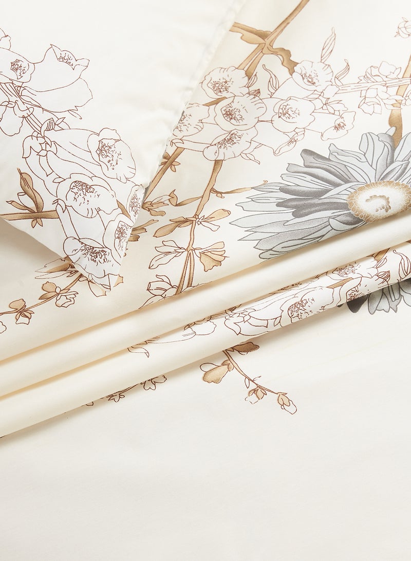 RISHAHOME 2-Piece 180 TC Premium Collection Single Size Printed Bedsheet And Pillow Case Set Includes 1xBedsheet 147x240 cm, 1xPillow Case Cotton Multicolour 50x75cm - Image 3