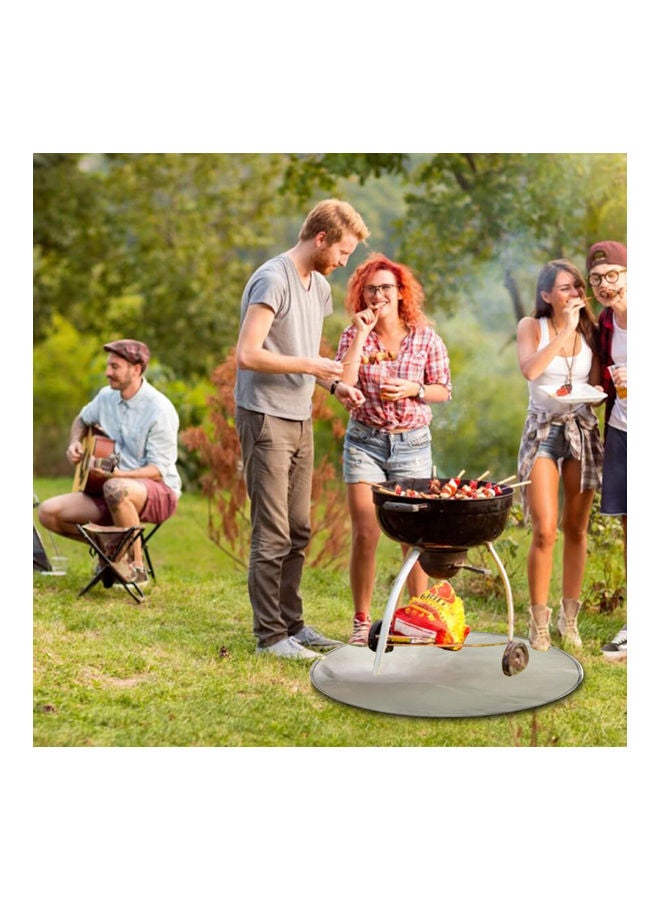 Generic - Fireproof Stove Mat Round Fire Pit Mat Silver 20x4x10cm - Image 1