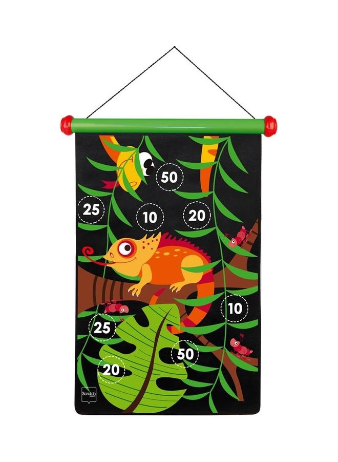 Scratch EUROPE Jungle Magnetic Dartboard With Darts 7.5 x 7.5 x 42.5cm - Image 2