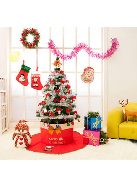 Printed Christmas Tree Foot Holder Red/Yellow/White 30×1×24cm